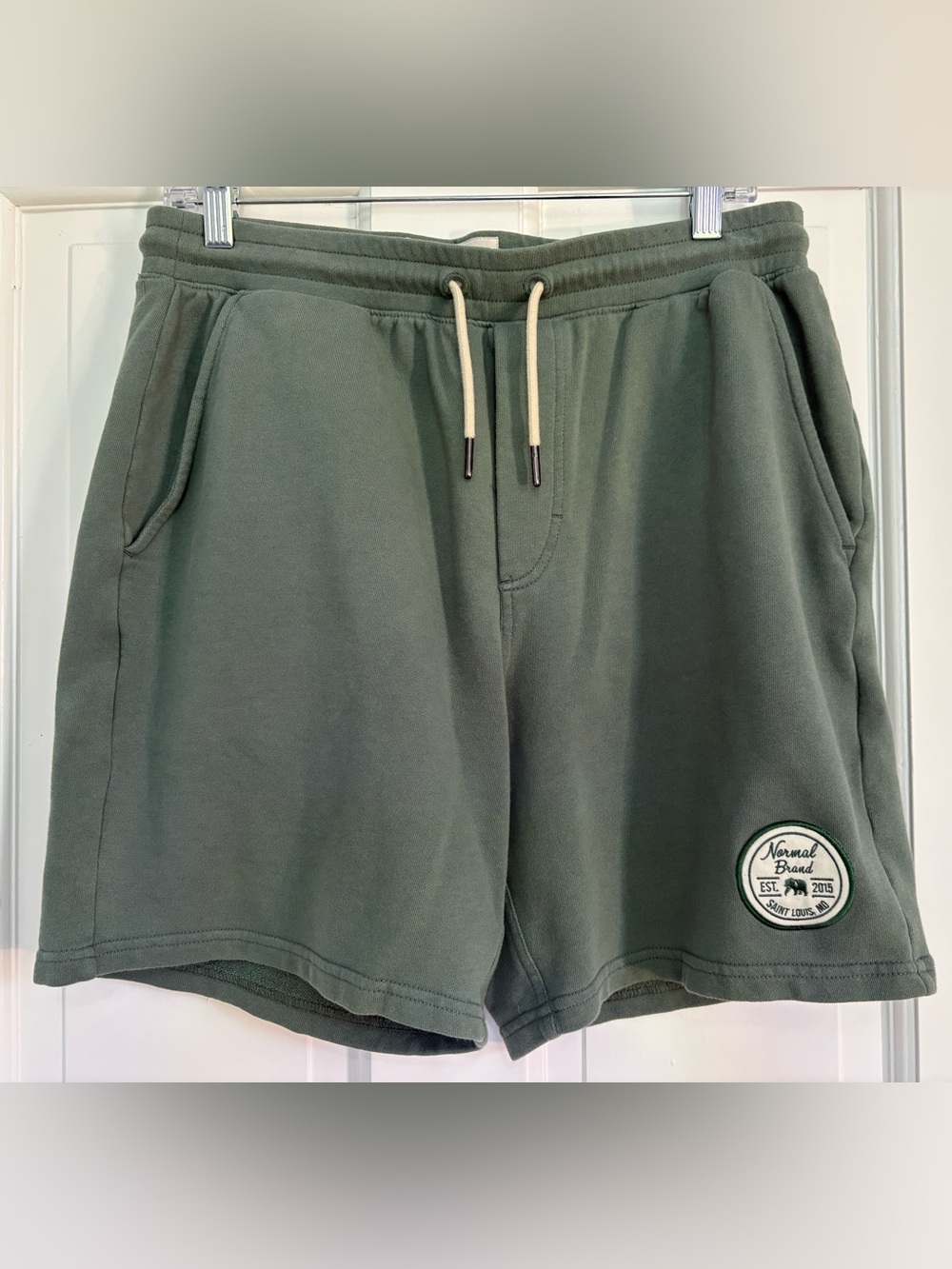 The Normal Brand Men's Green Cole Terry Elastic Waist Shorts Lounge Pockets M